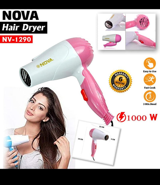 Nova Hair Dryer NV-1290 | Fast Drying & Portable Salon Style Dryer